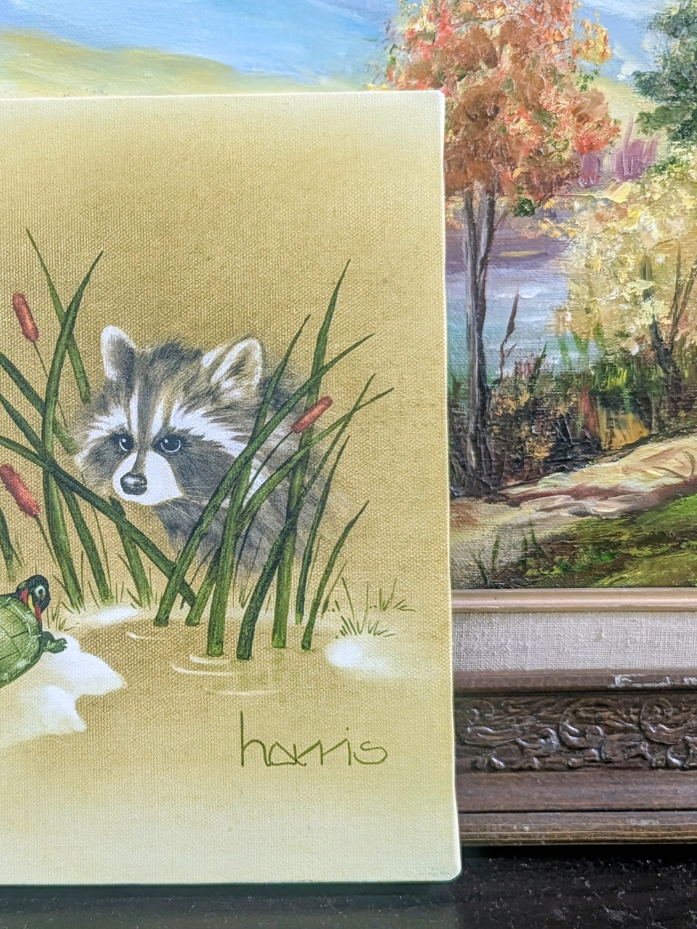 Peggy Harris Raccoon & Turtle Original - Picture 4 of 6